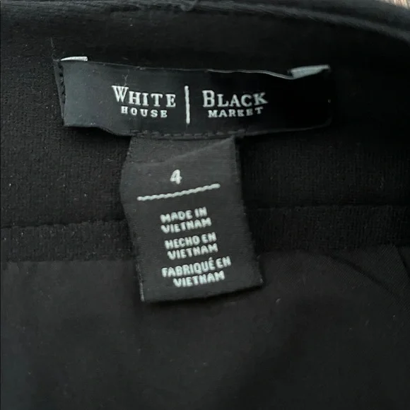 White House Black Market Black Mini Skirt with leather Accents - Picture 3 of 8